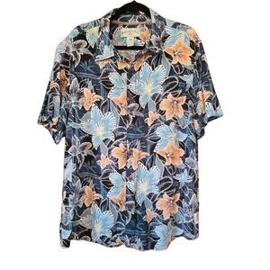 Mens Margaritaville Floral Shirt Mens Large short sleeve button up - Sz Large bu